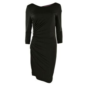 Marc New York Women's Sequined Side V-Back Jersey Dress (6, Black)